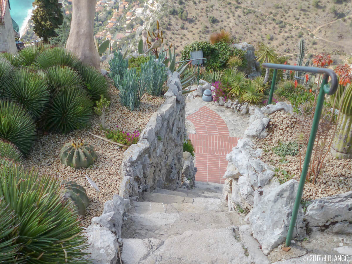 エズ村の熱帯植物園の階段