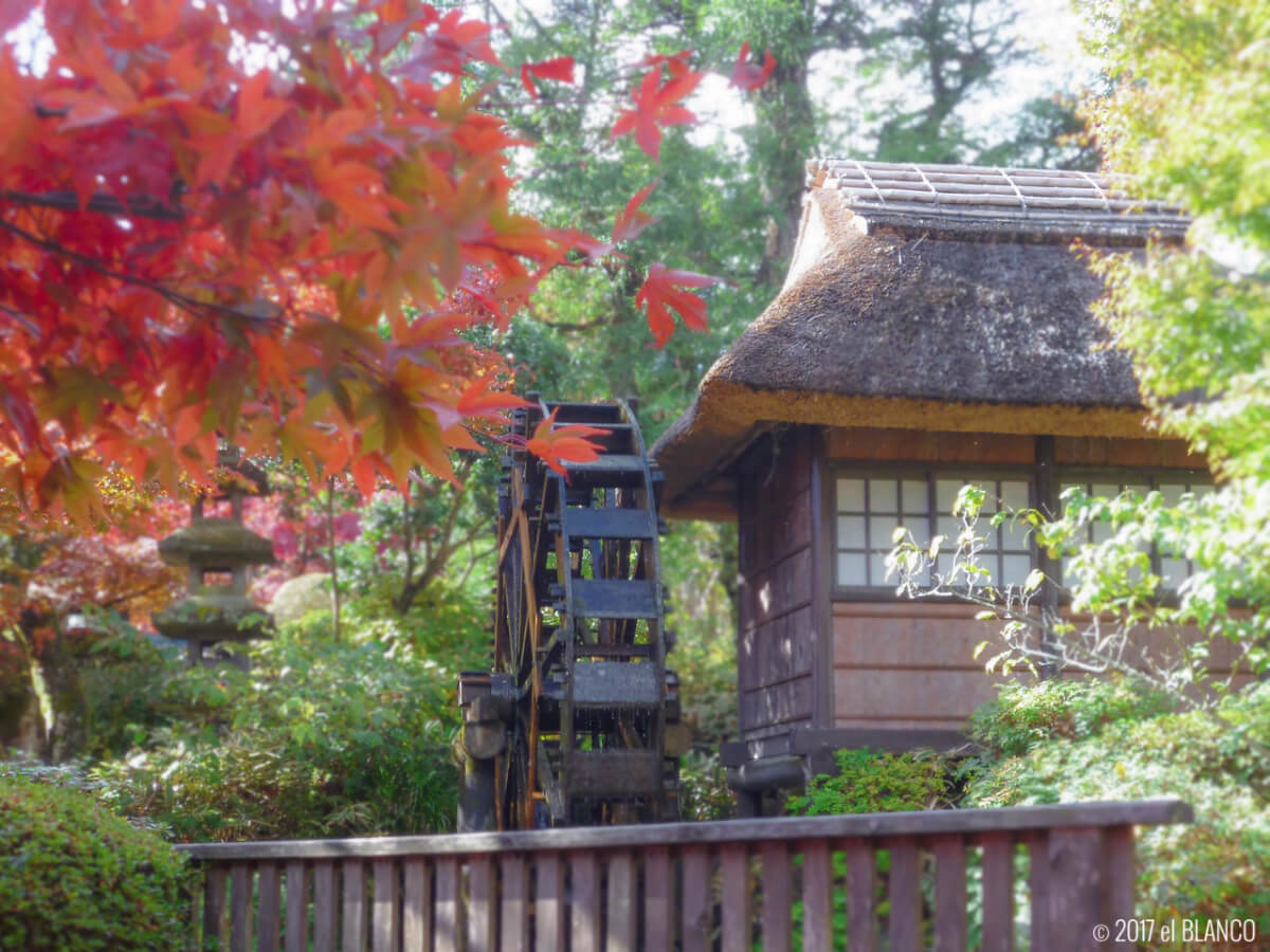 富士屋ホテルの日本庭園と水車小屋