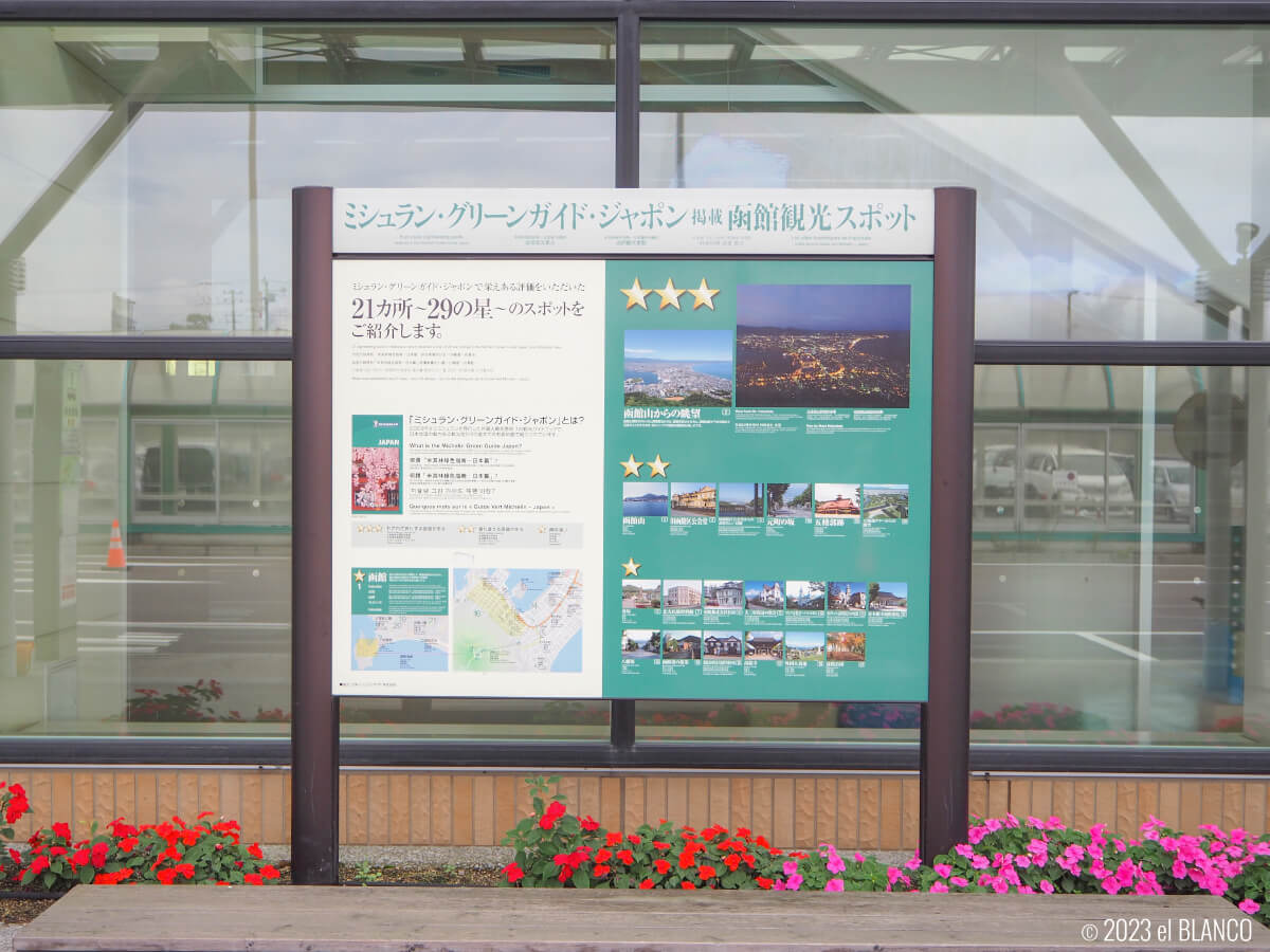 函館観光スポットの案内板